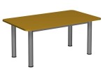 Stół szkolno-przedszkolny/do żłobka, prostokątny 1200x700, z regulacją wysokości 1 - 3, noga Ø 60