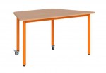 Stolik mobilny szkolno-przedszkolny, blat trapezowy 1400x700 (Nr 1, 2, 3) 